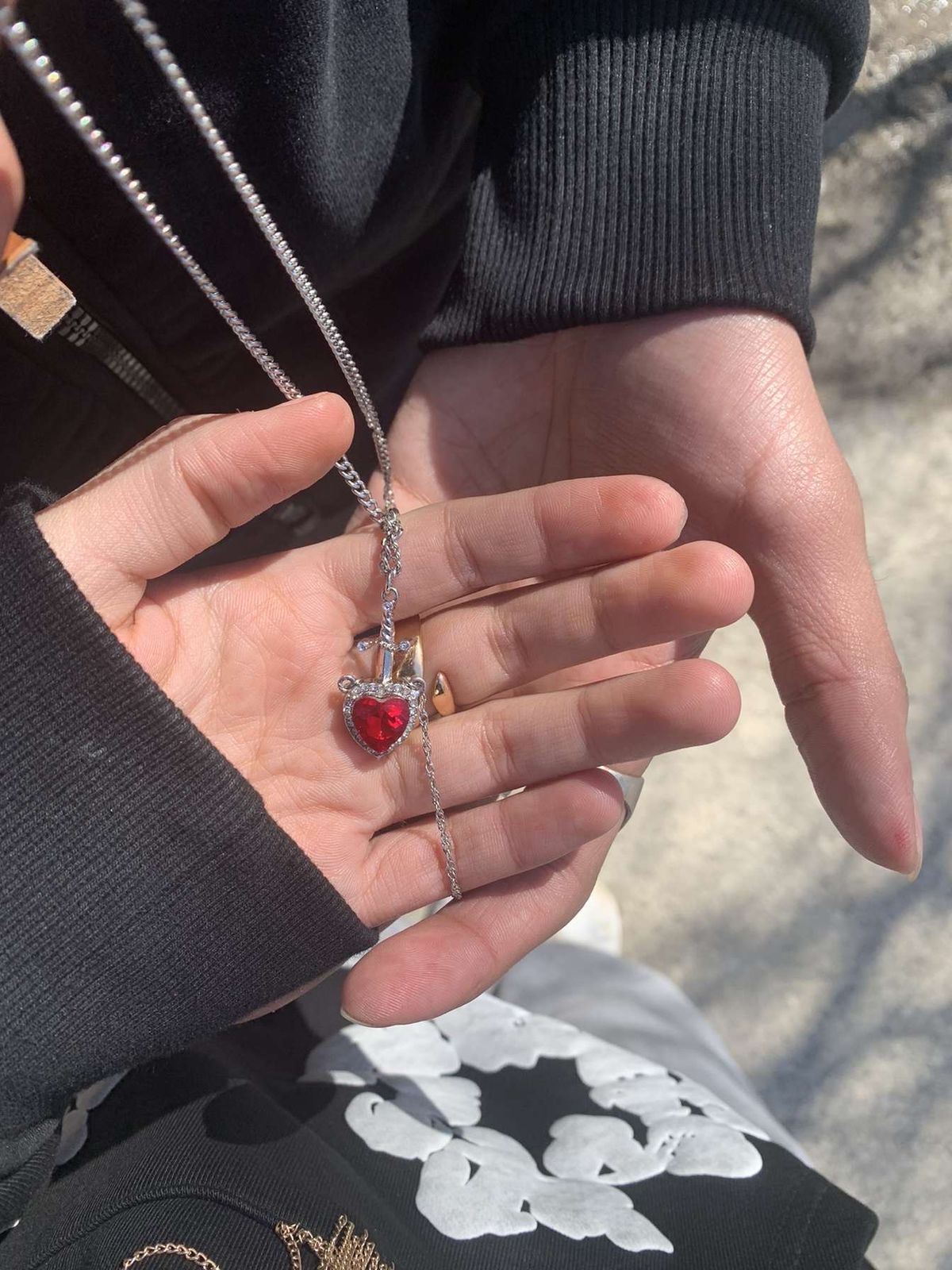 Heart & Sword Couple Necklace