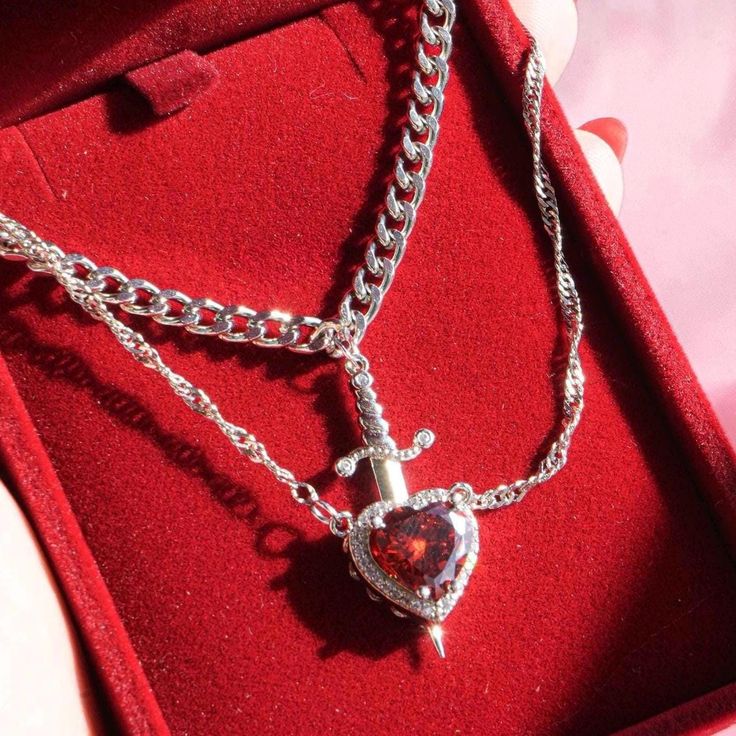 Heart & Sword Couple Necklace