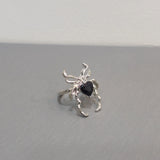 Gothic Spider Heart Ring