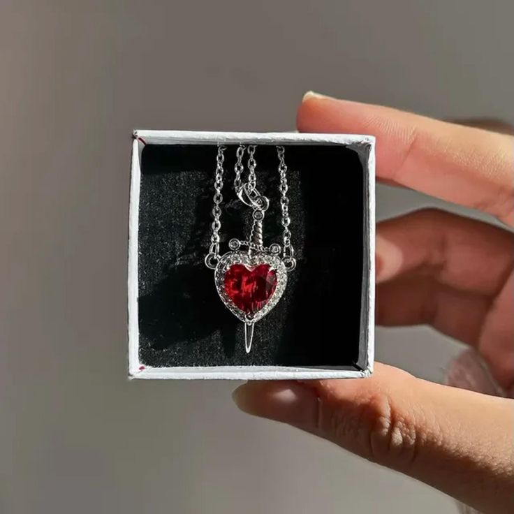 Heart & Sword Couple Necklace