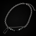 Obsidian Edge titanium steel black pendant necklace