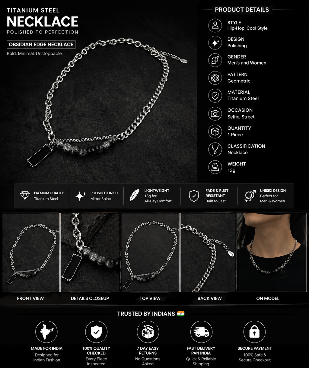 Obsidian Edge Titanium Necklace