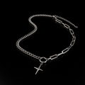 APEX unisex silver curb chain necklace