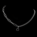 Midnight necklace silver chain with black pendant