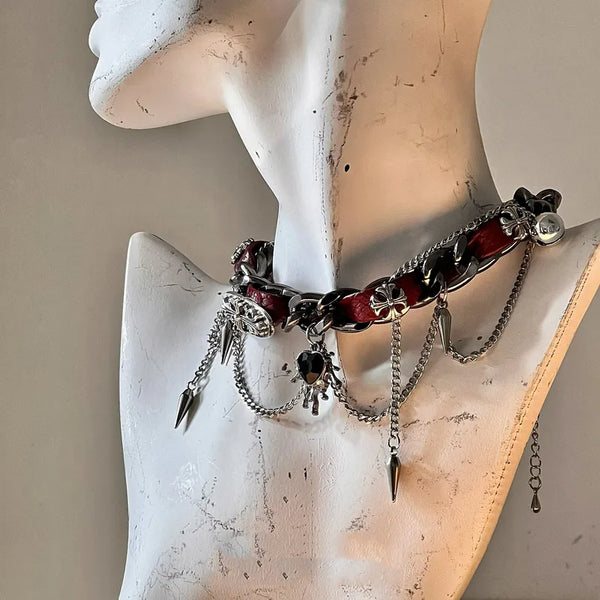 Exaggerated Heart Choker – Gothic Luxe Statement Necklace