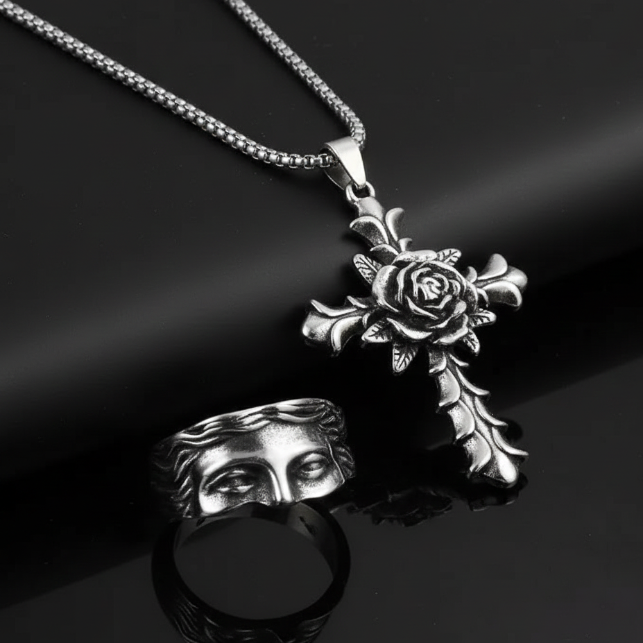 The Onyx Relic Necklace + Ring Combo