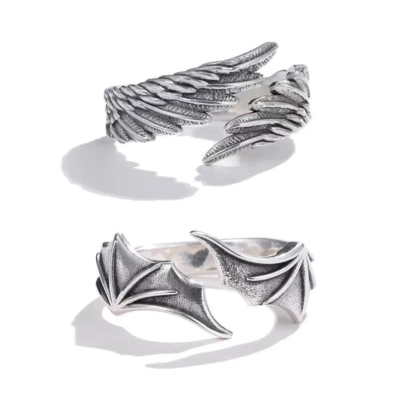Angle Couple Adjustable Silver Rings (Contains 2 Rings)