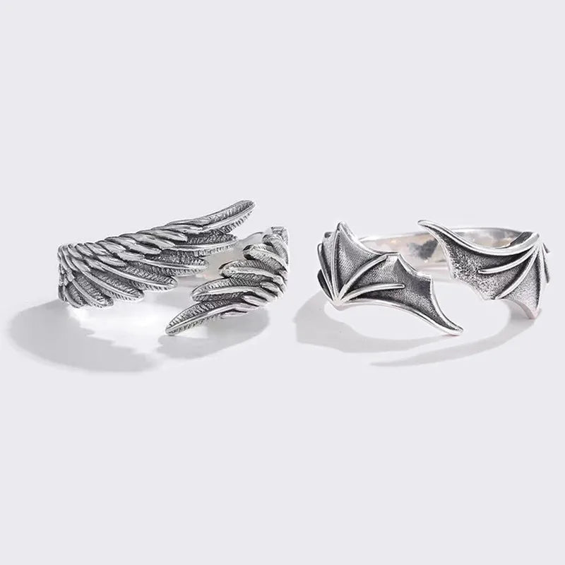 Angle Couple Adjustable Silver Rings (Contains 2 Rings)