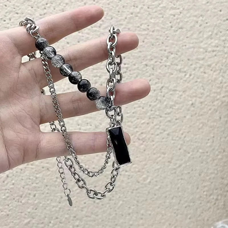 Obsidian Edge necklace close-up