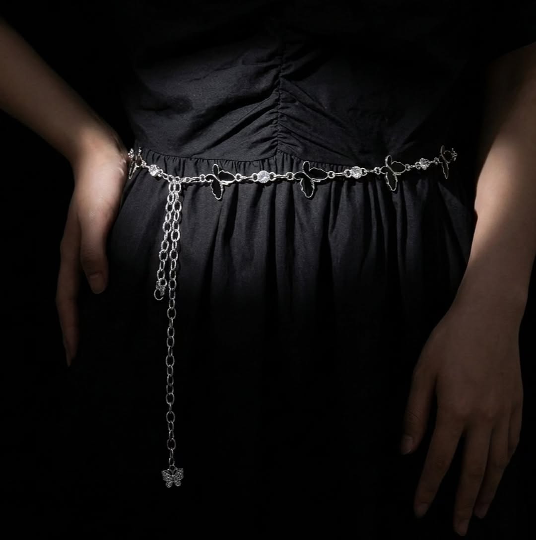 Hollow Butterfly Crystal Waist Chain