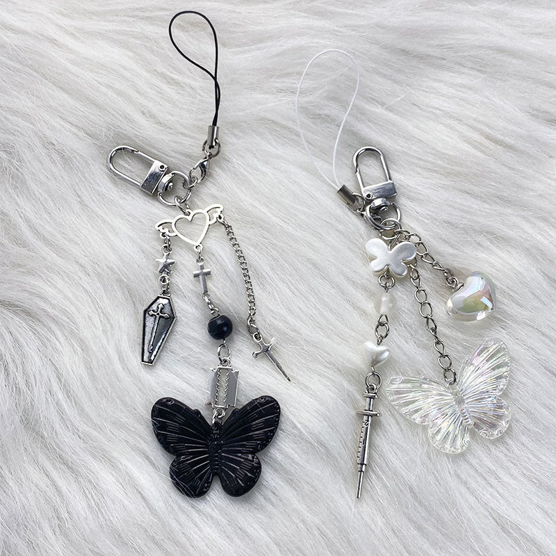 Heart-Shaped Butterfly Keychain