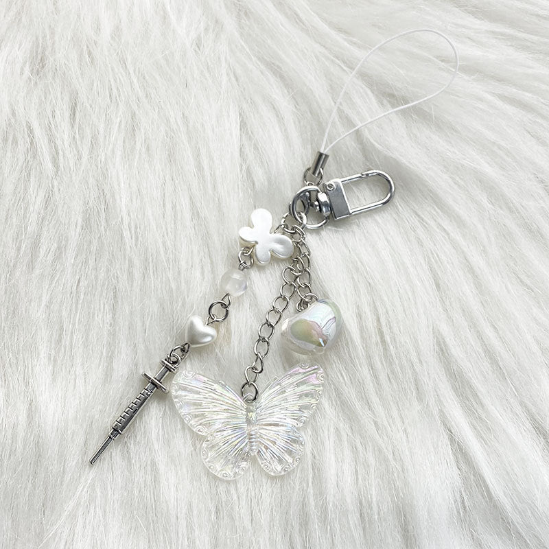 Heart-Shaped Butterfly Keychain