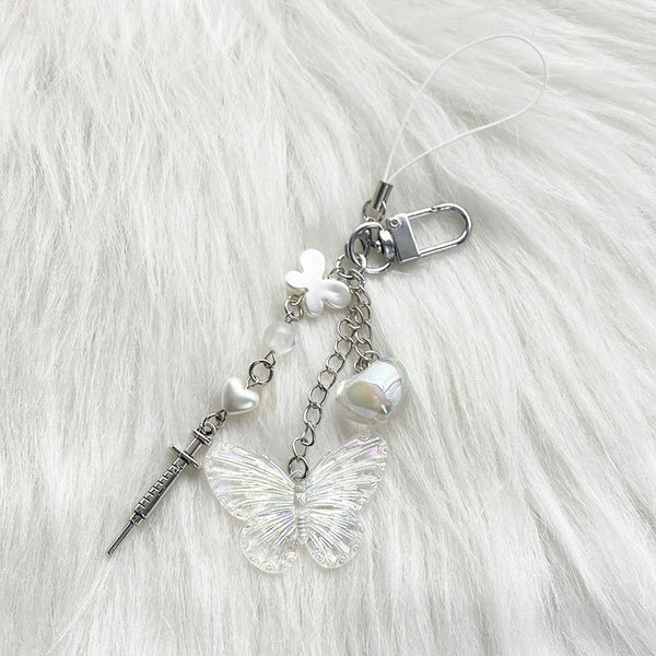 Heart-Shaped Butterfly Keychain