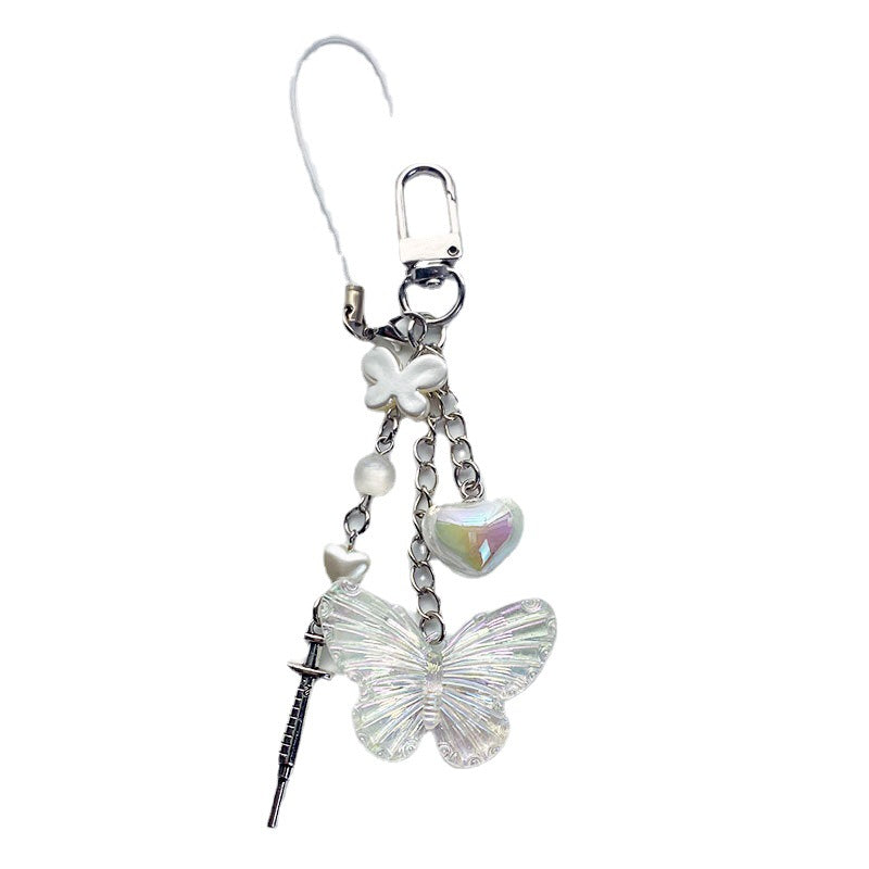 Heart-Shaped Butterfly Keychain