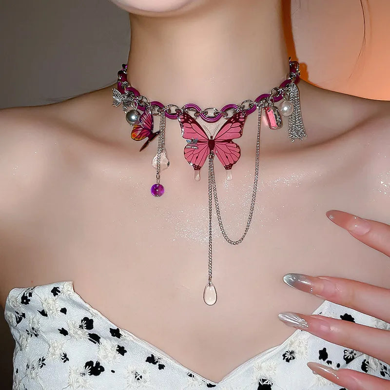 Sweet Butterfly Choker Necklace
