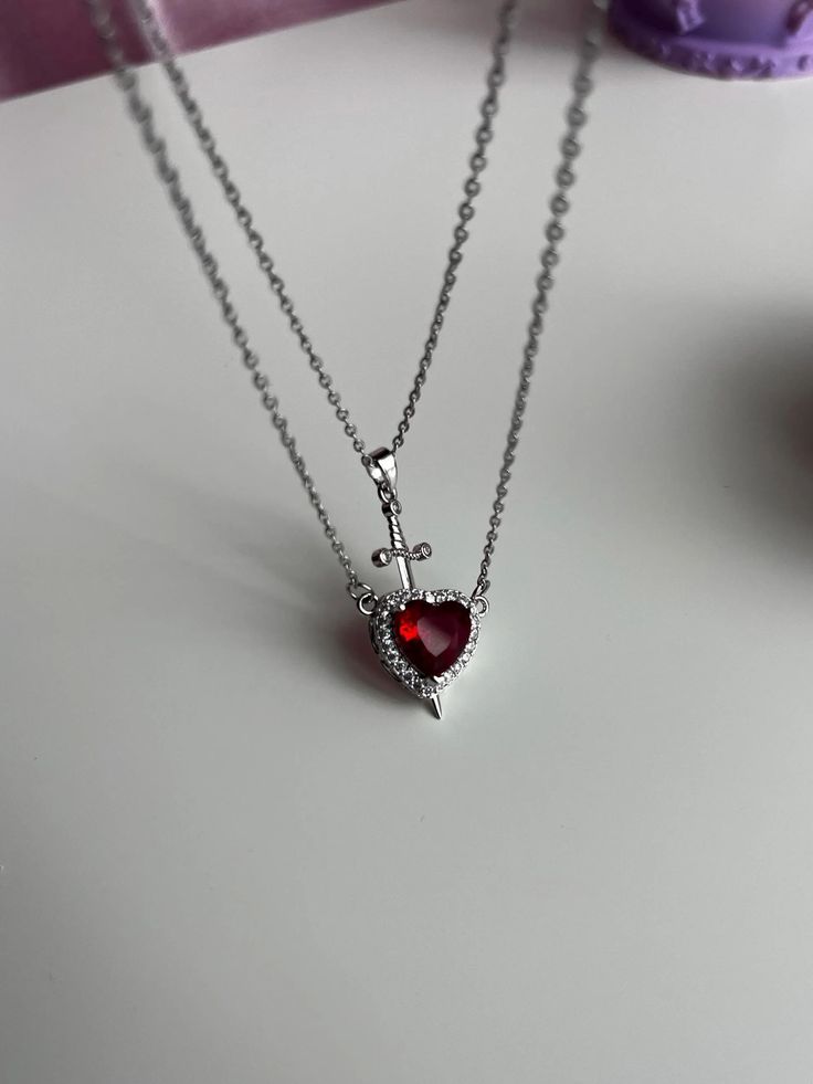 Heart & Sword Couple Necklace