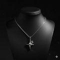Stellar star pendant necklace in silver