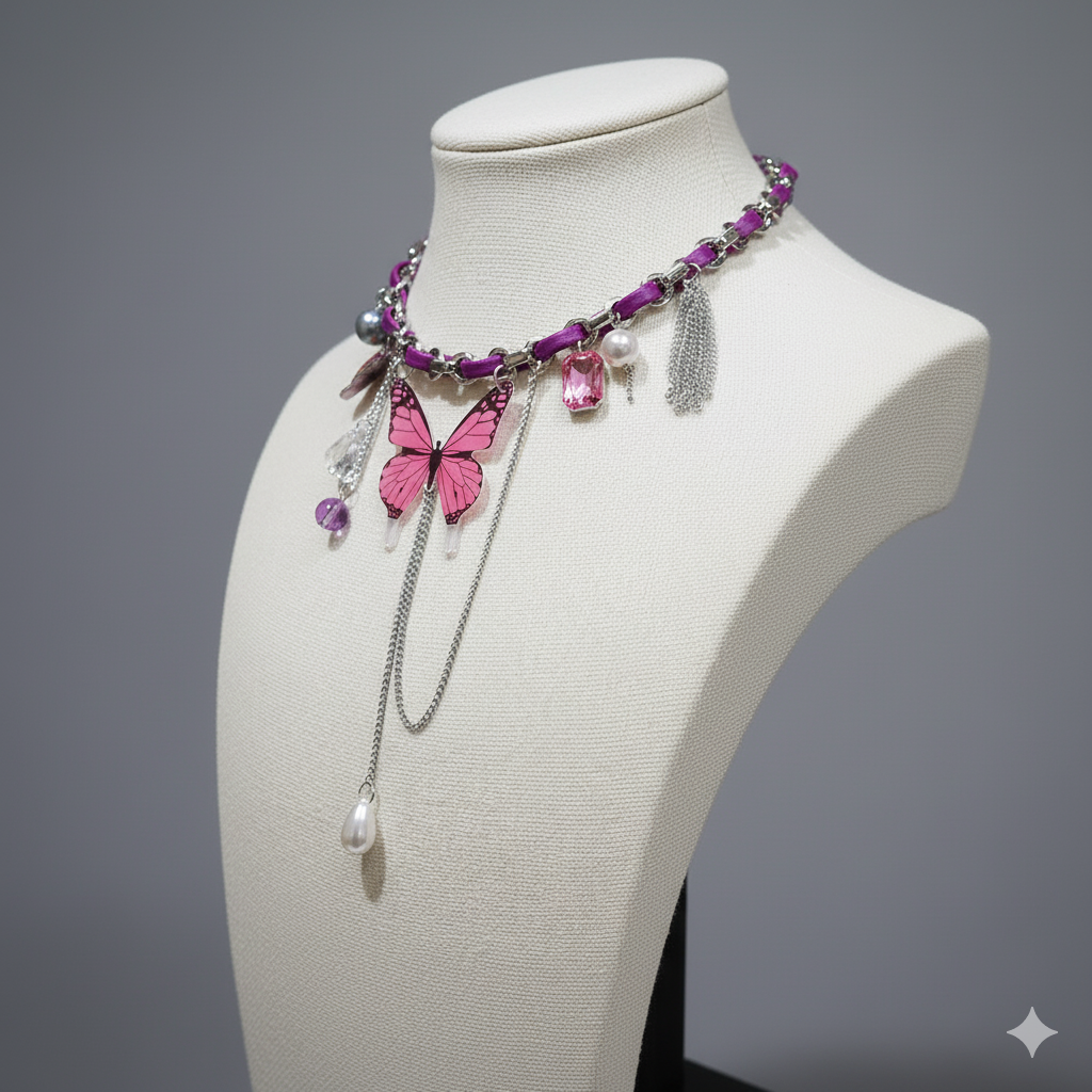 Sweet Butterfly Choker Necklace